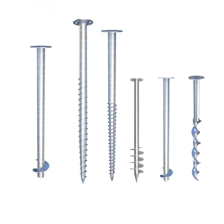 Ground Screw Drill with Flange Steel Anchor Screw for Solar Ground Mounting System or Wooden Houses Foundation