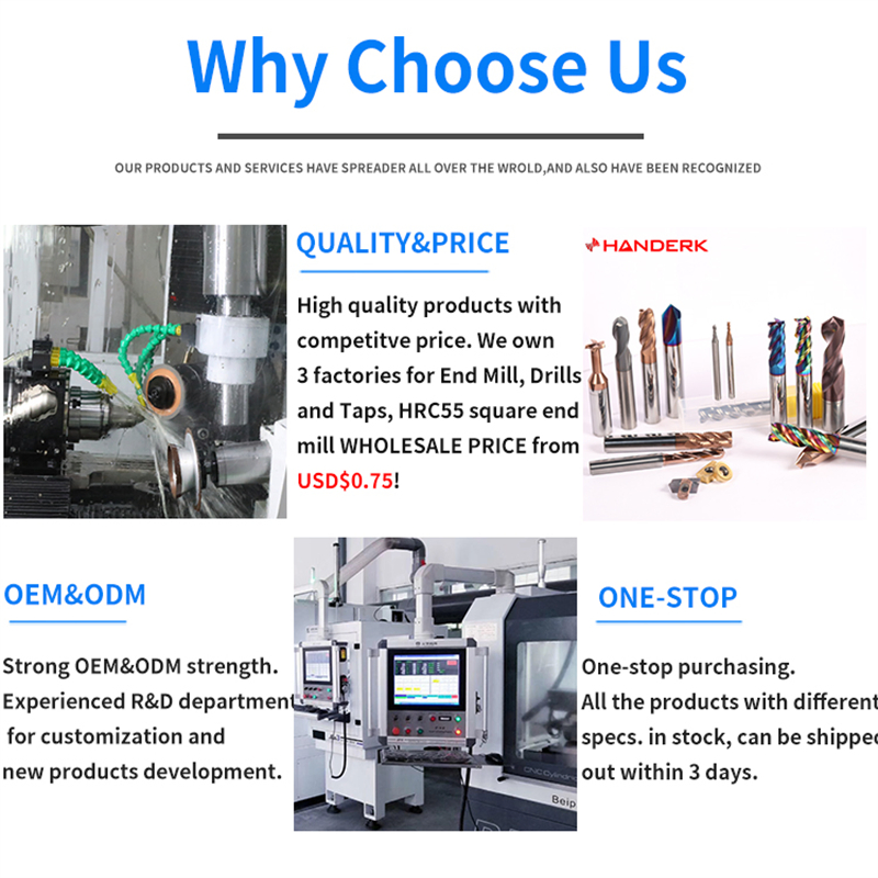 Handerk CNC Drilling Tools Coolant Indexable Straight Shank Tungsten Carbide Twist Drill Bits
