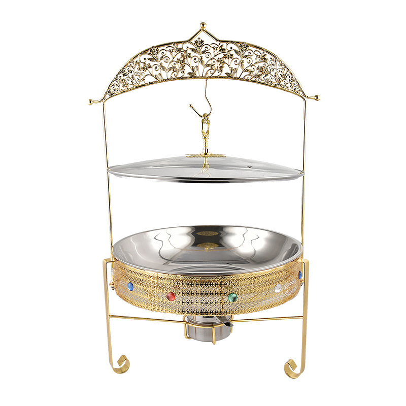 6.0L Chafing Dish Buffet Set Round Stainless Steel Chafer for Catering Party Banquets Wedding