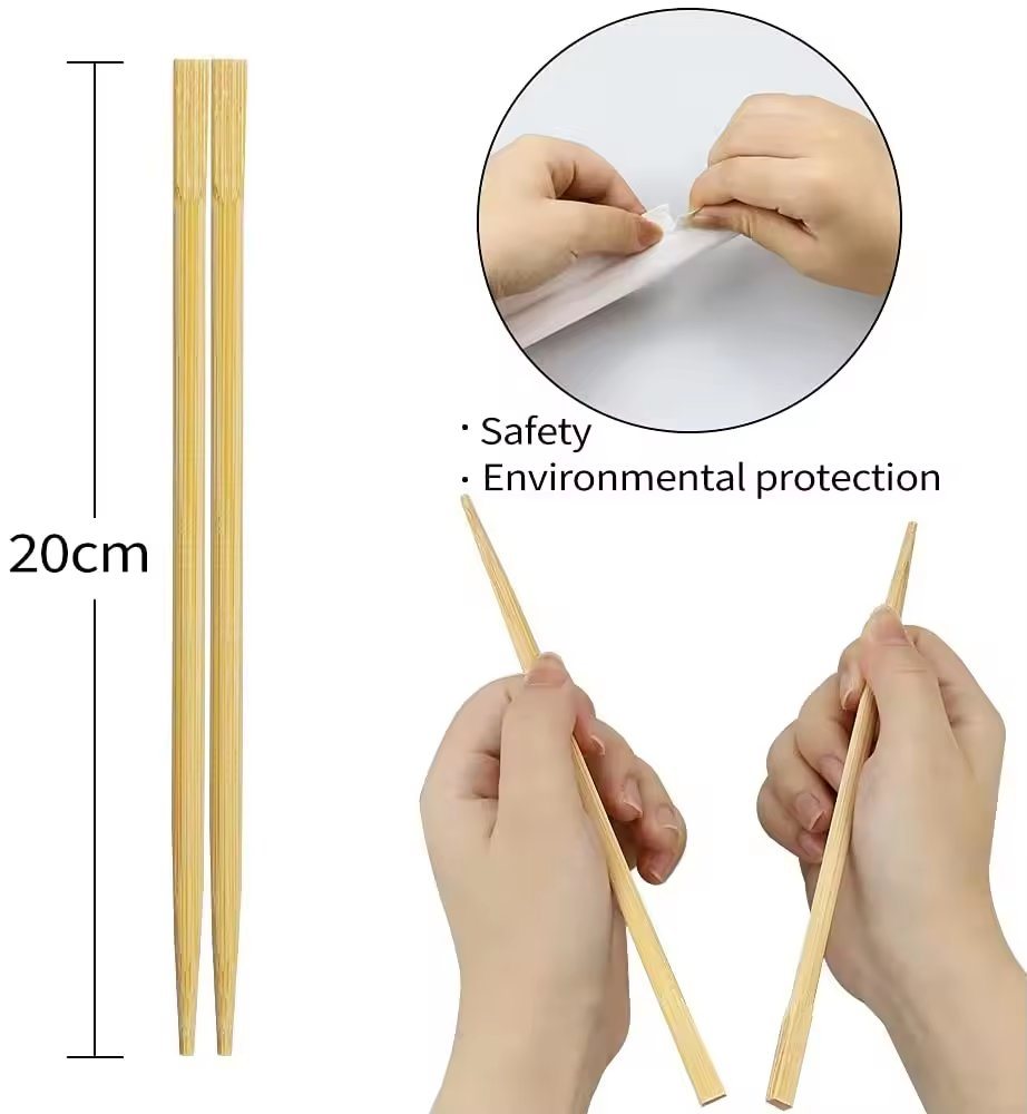 Factory Manufacturer High Quality Food Grade Biodegradable Disposable 20cm Bamboo Twin Chopsticks