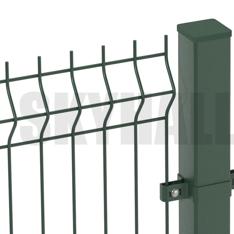 Green PVC Coated Galvanized 3D Curved Weld Mesh Fences
