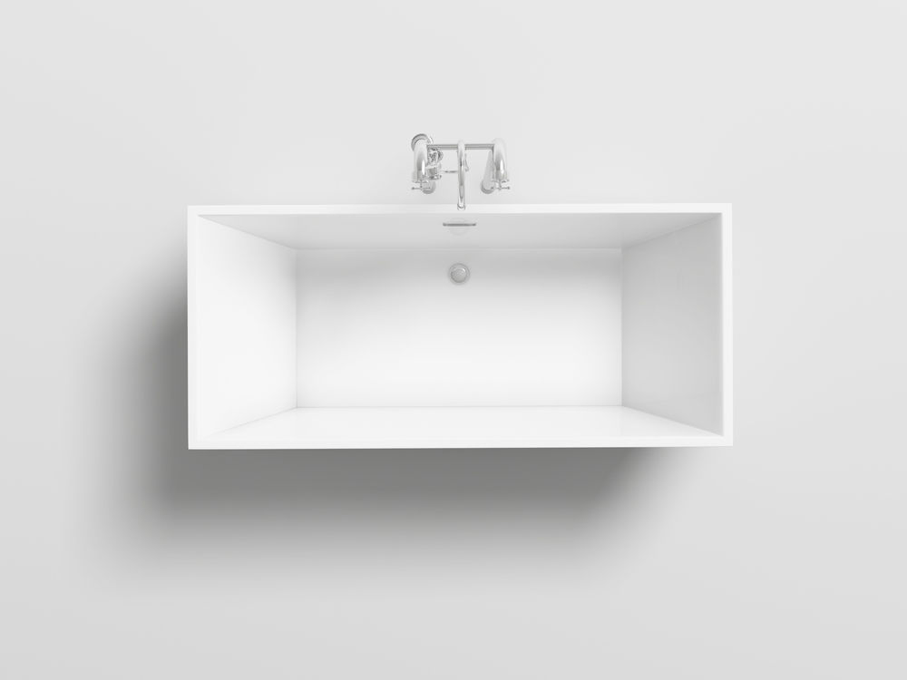 Black Straight Shape Acrylic Freestanding Bathtub