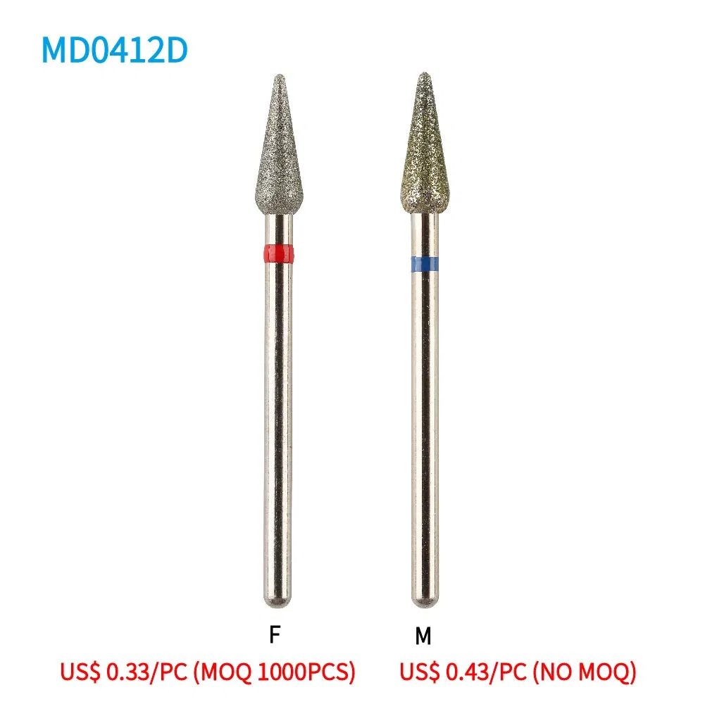 5mm Cone Shape Red Blue Diamond Nail Drill Bit