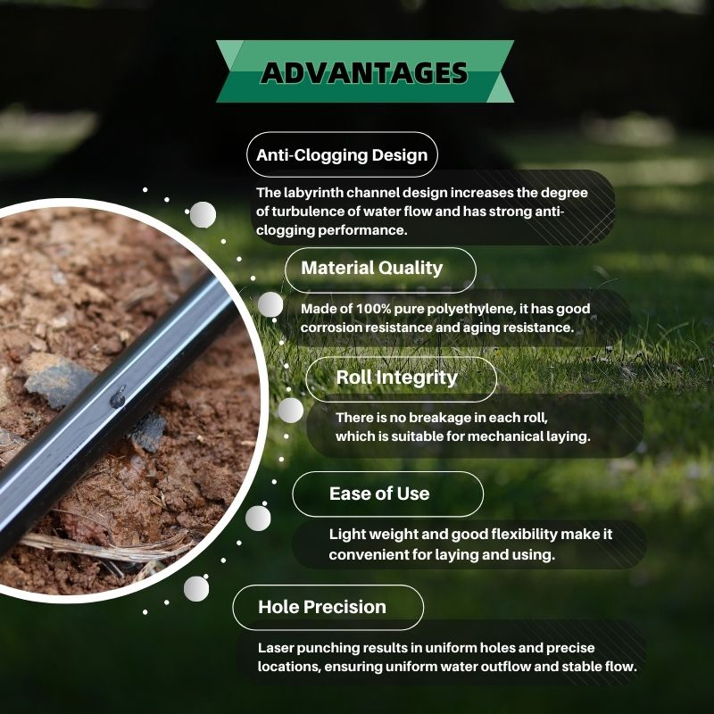 Hwyaa Water Saving PE T-Tape Drip Tape for Agricultural Irrigation 16mm