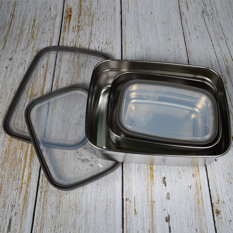 Kitchen Food Preservation Stainless Steel Fresh Box with Lid