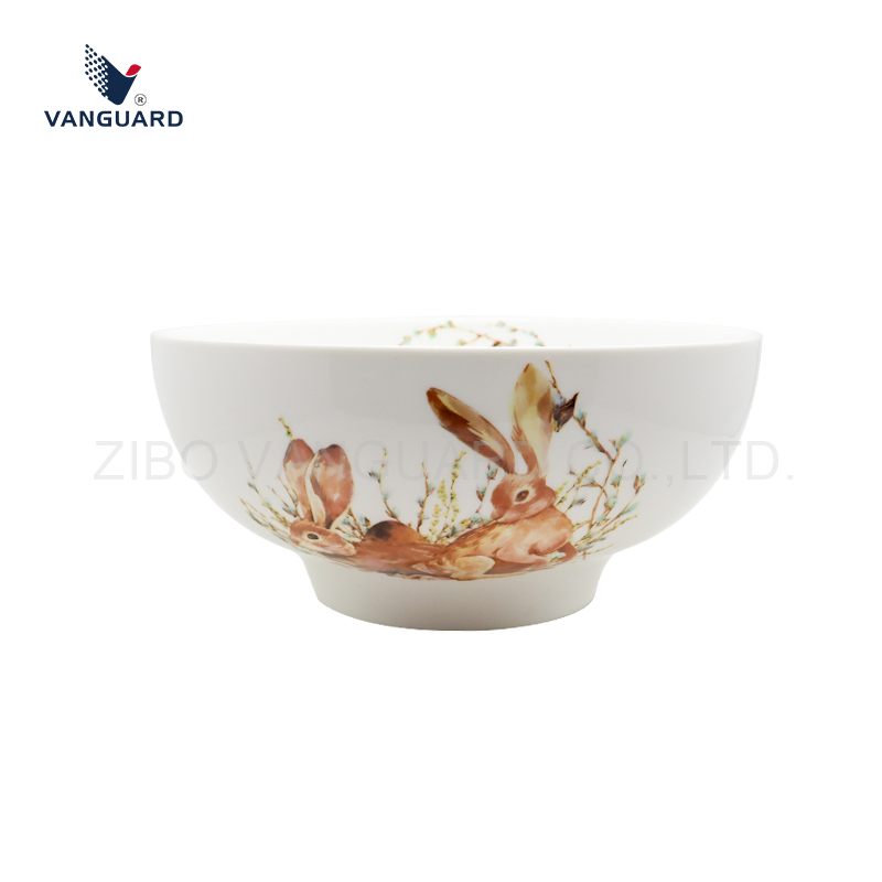 New Product Large Salad Bowl White Round Ceramic Bowl