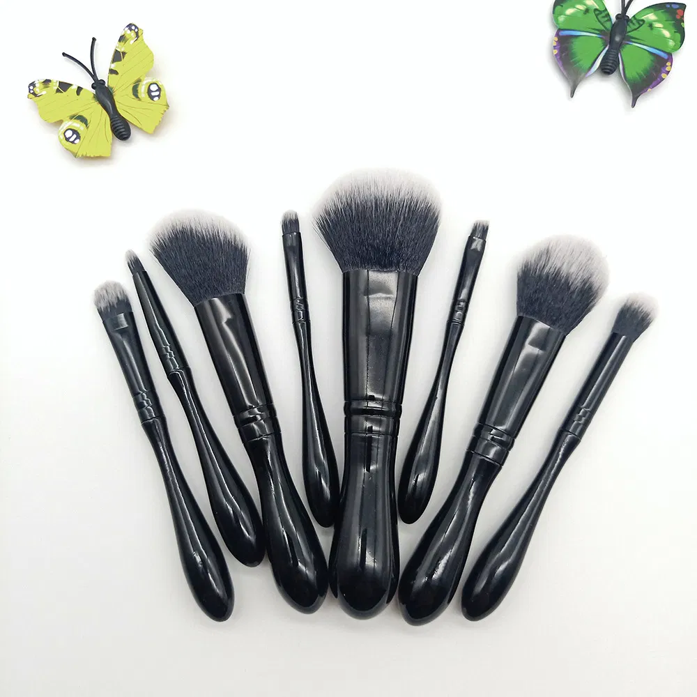 8 PCS Black Eyeshadow Lip and Face Make up Set Brush Tools