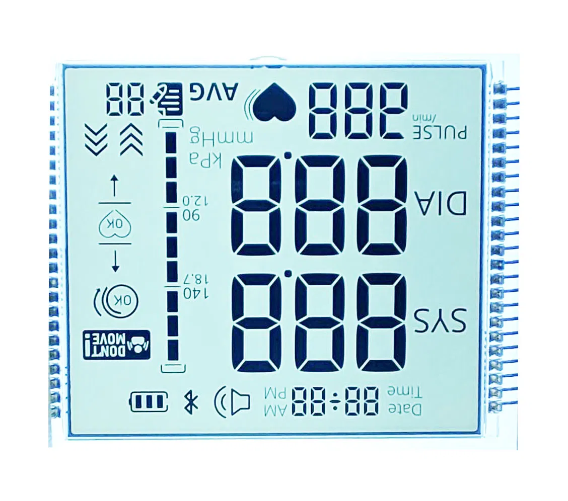 Factory Price Custom Blood Pressure Display Tn Htn Stn FSTN Va Monochrome 7 Segment LCD Screen LCD Panel LCD Display in China Display Manufactory