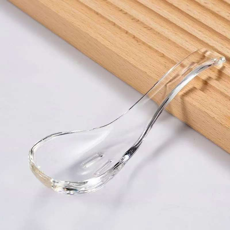 Customized Glass Tableware Dinner Spoon High Borosilicate Glass Soup Spoon