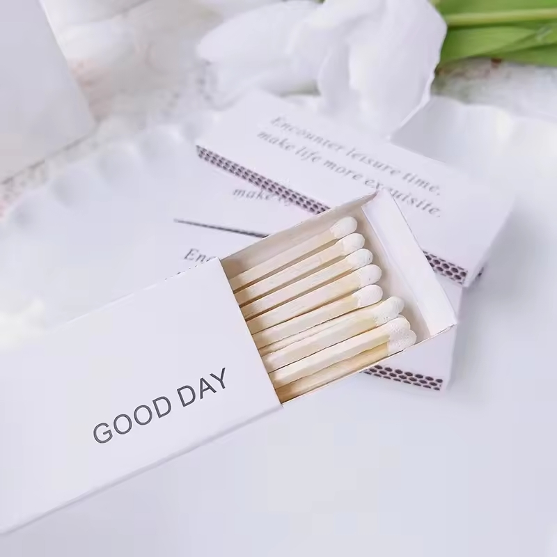 Ins Style Factory Matchbox Custom Logo Matchstick Cigar 3 Inch Candle Matches Incense Wood with Logo Safe Hotel Box Match