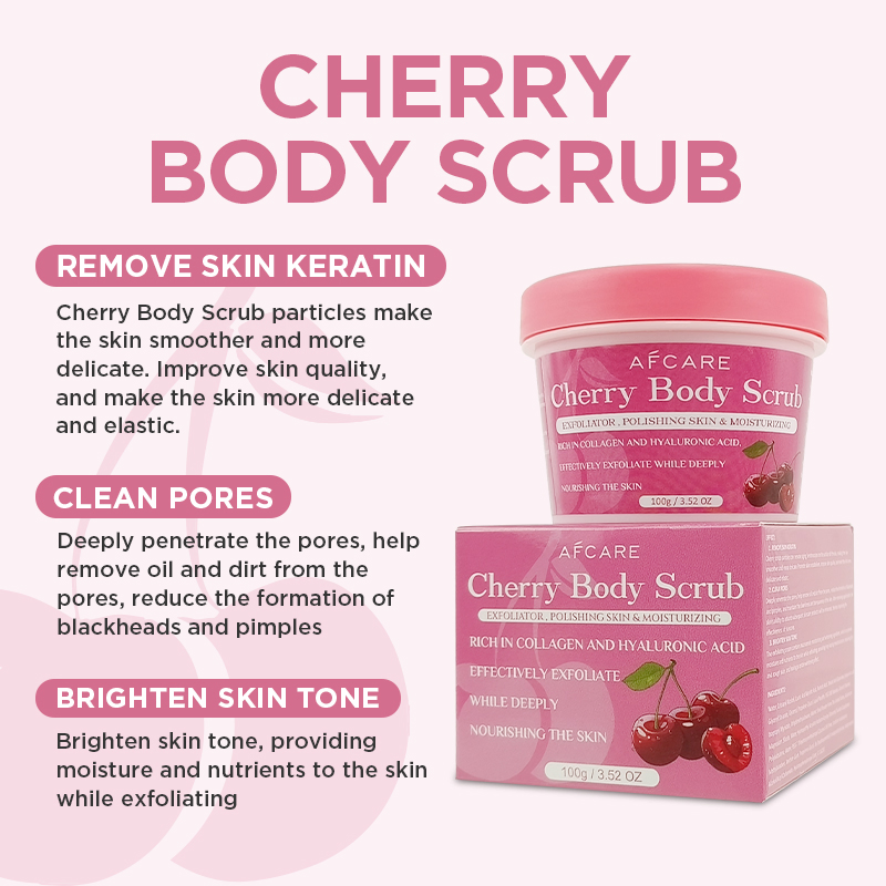 Private-Label Sulfate-Free Remove Skin Keratin & Exfoliator & Cherry Body Scrub with Perfume
