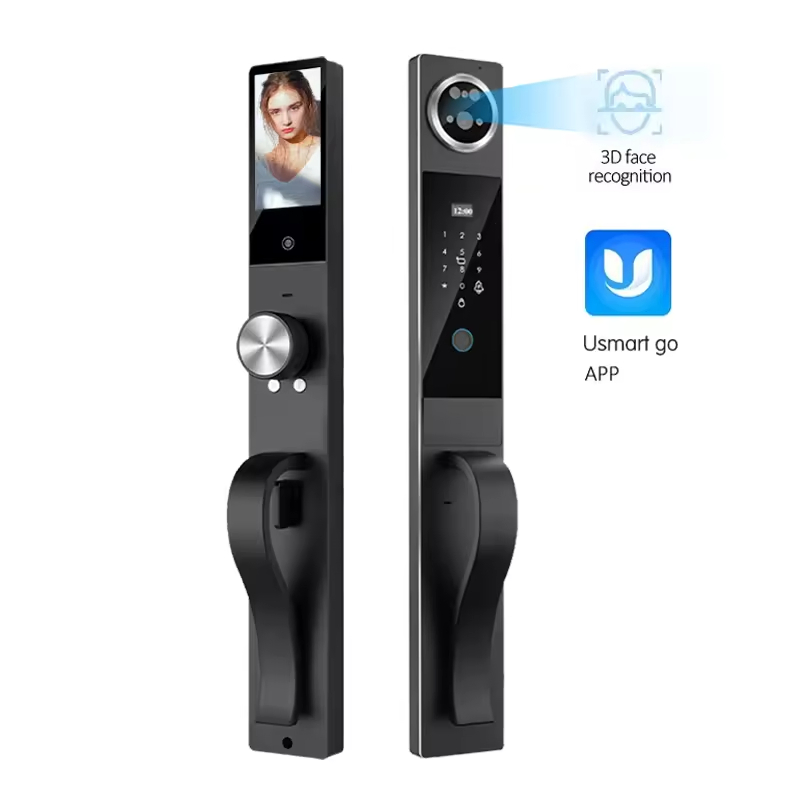 Luxury Outdoor IP65 Waterproof Biometric Fingerprint Face Recognition Smart Door Lock for Gate Door Keyless WiFi Lock