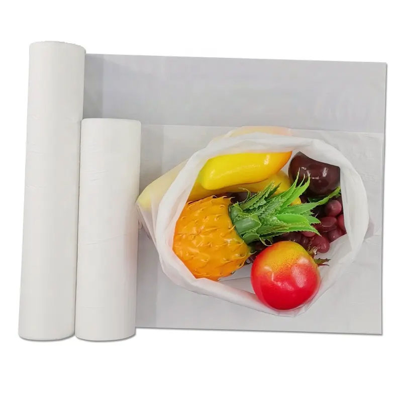 Custom Compostable Food Fruit Packaging Supermarket Grocery Shopping Bag on Roll