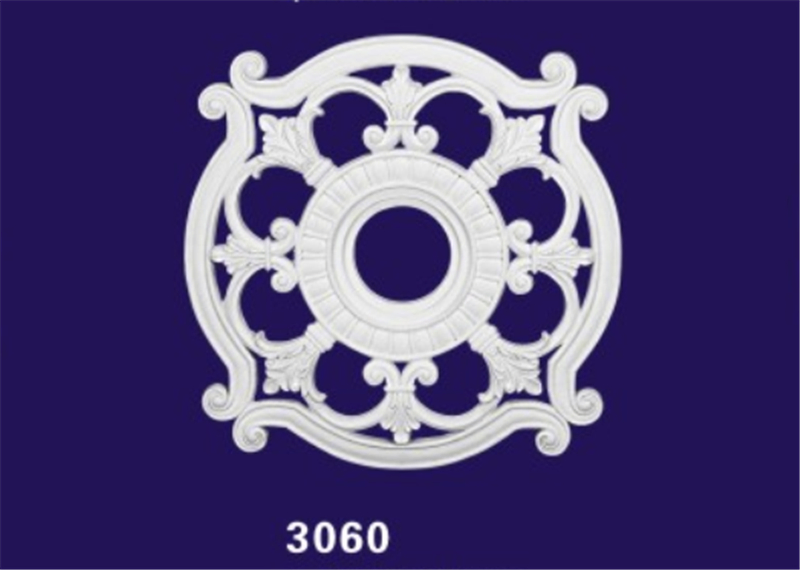 Hand Painted Color Polyurethane Ceiling Medallion with Gold Color