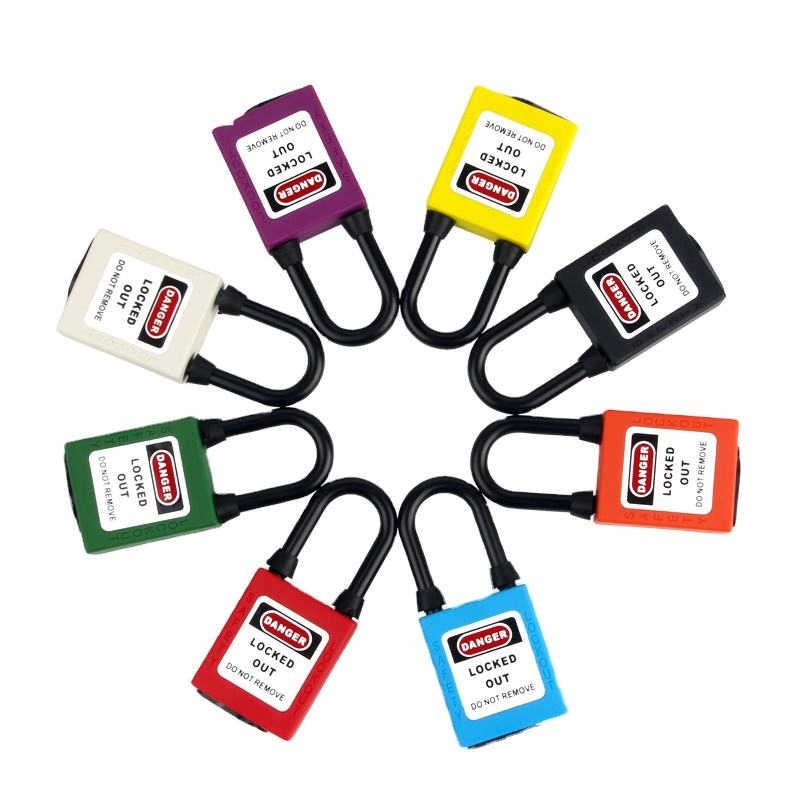 OEM 38mm Plastic-Shackle Non-Conductive Safety Padlock Master Key for Overhauling Lockout-Tagout Equipment