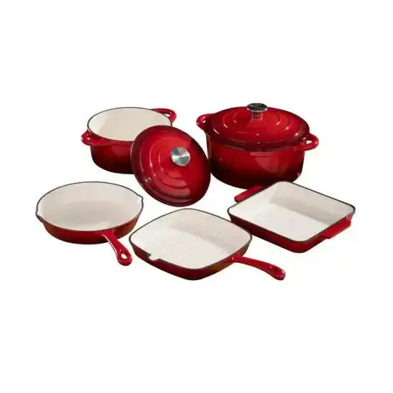 Factory Price Home Kitchen Cooking Enamel Cast Iron Non Stick Pots Cookware Set
