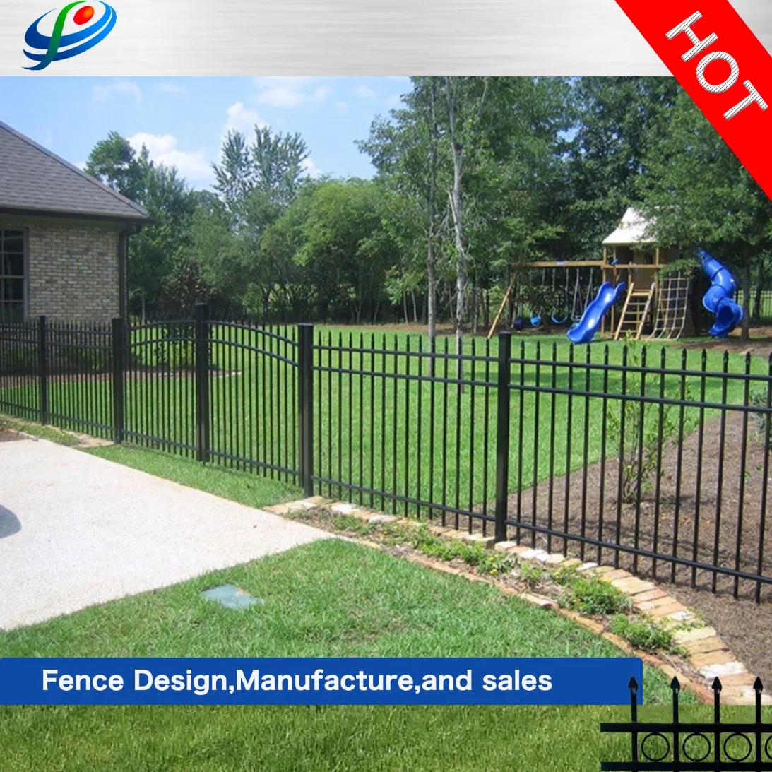 Aluminium Picket Gate High Security Double Swing Gate