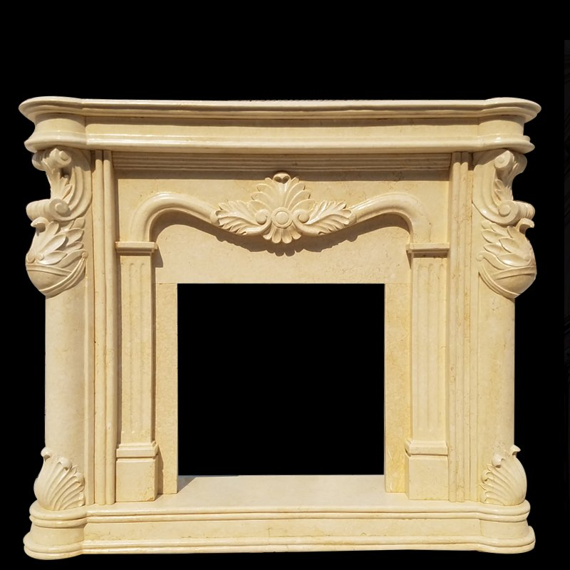 Indoor Classic Decorative Marble Antique Double Fireplace Mantel
