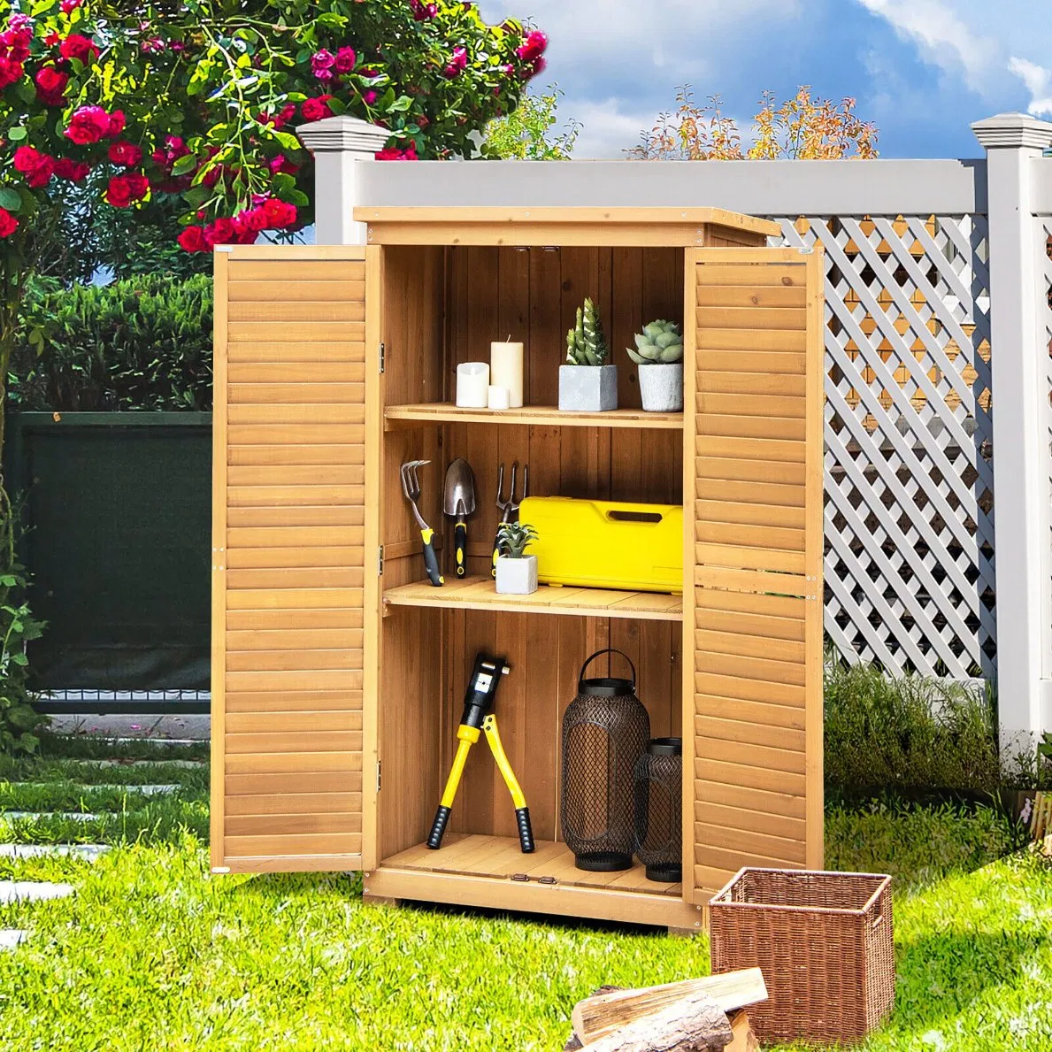 Aluminium Storage Cabinet Containers with Doors, Versatile for Home, Garage, Closet