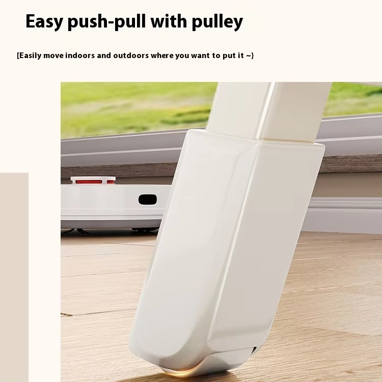 Portable Folding Metal Floor-Standing Drying Rack for Bedroom Balcony Indoor Mobile Hanger for Quilt Dinnerware Household Mobile