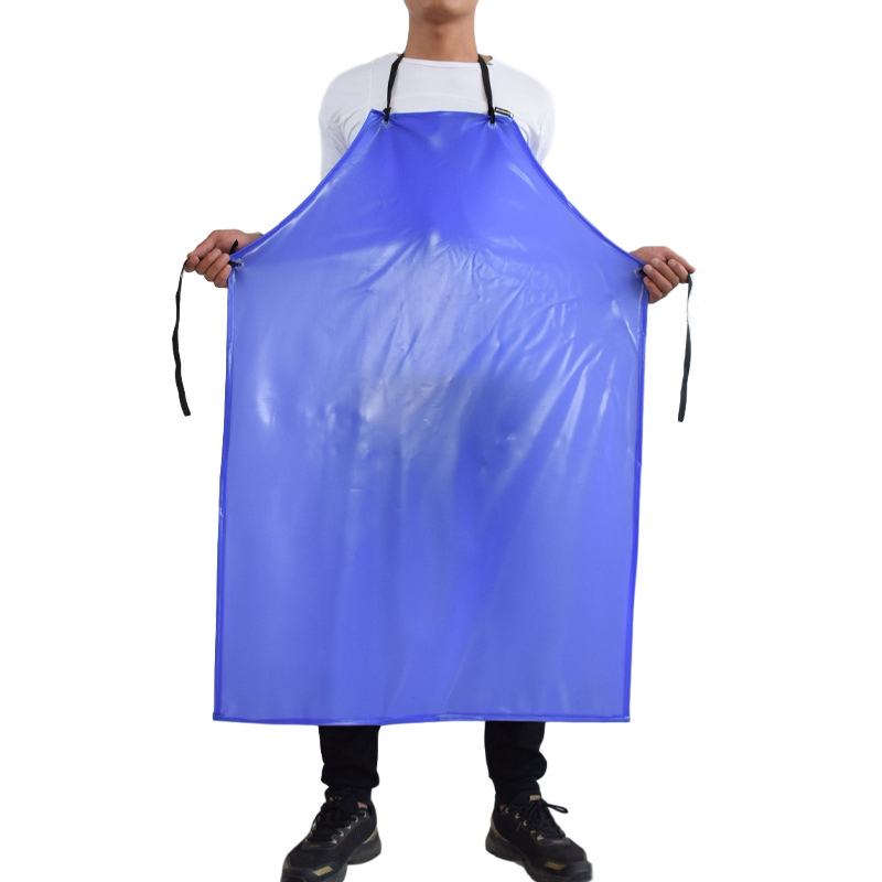 Wholesale Blue 110*80cm Waterproof Chemical Anti Oil Acid Alkali Clean PVC Apron