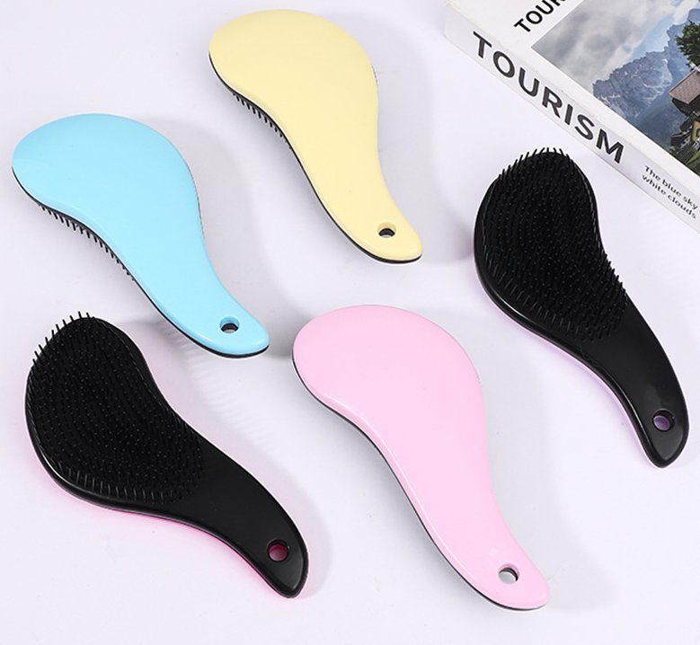 Magic Massage Anti-Static Electroplating Brush Custom Metallic Comb Big Detangle Hair Brush