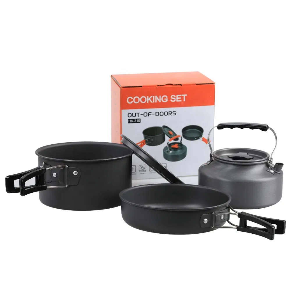 Factory Direct Durable Outdoor Cheap Aluminum Cooking Cookware Sets Camping Pot for Camping
