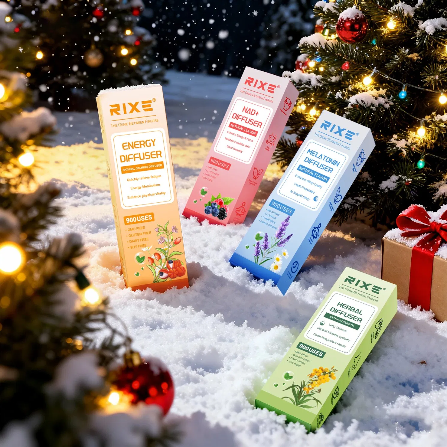 Herbal Diffuser Pen with Extracts of Mullein, Thyme and Mint for Lung Cleansing, Breathing Improvement, Oral Air Freshening and Quitting Bad Habit - 900 Uses