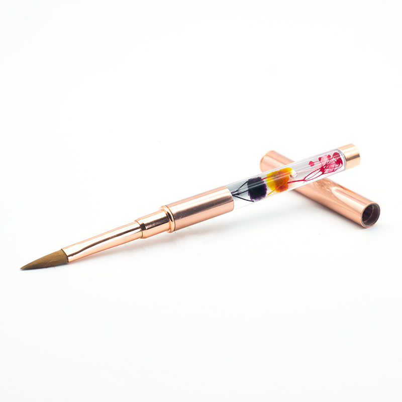Guyo #8 Gold Liquid Inside Handle 100% Kolinsky Acrylic Brush