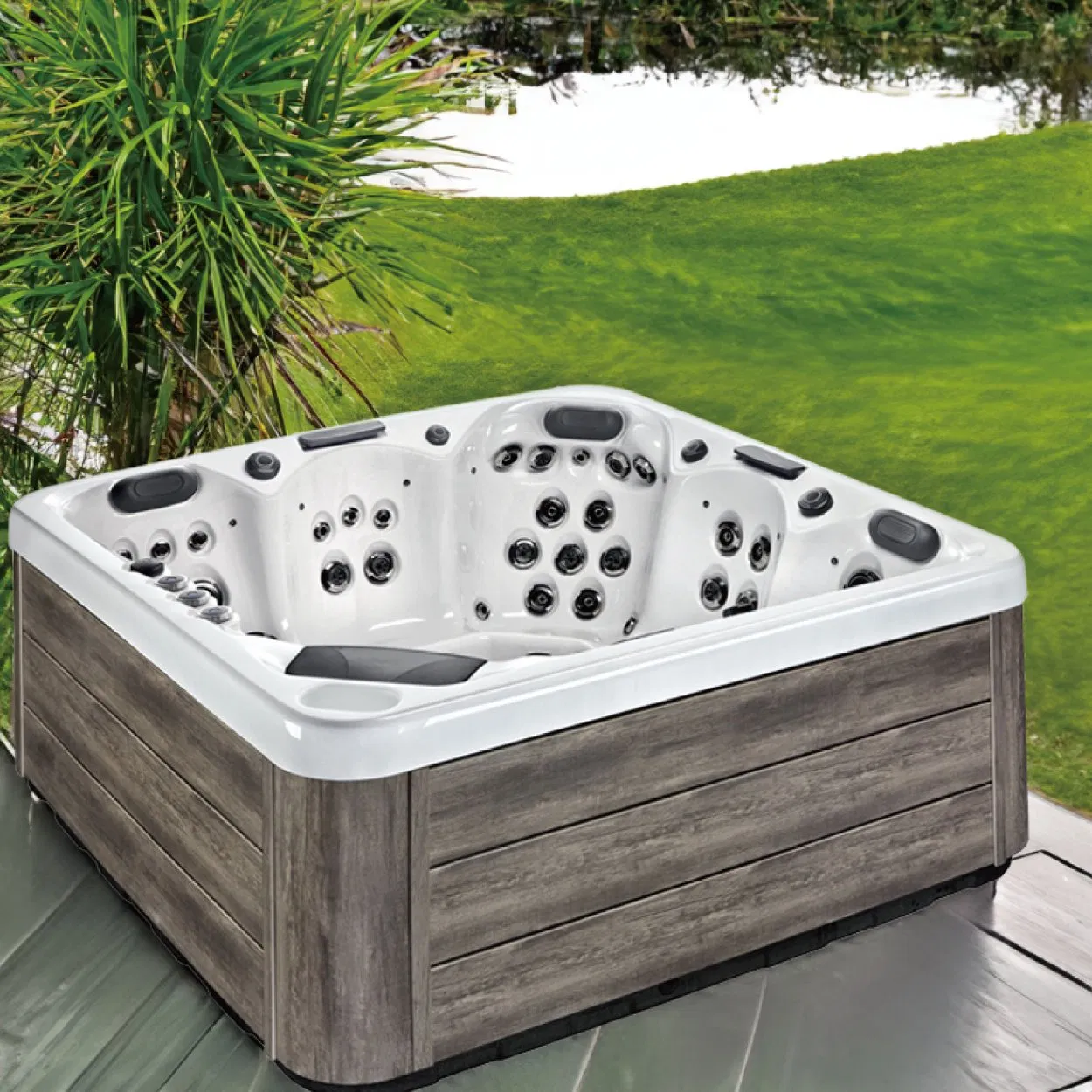 Угловая акриловая гидромассажная ванна Balboa на 5 человек