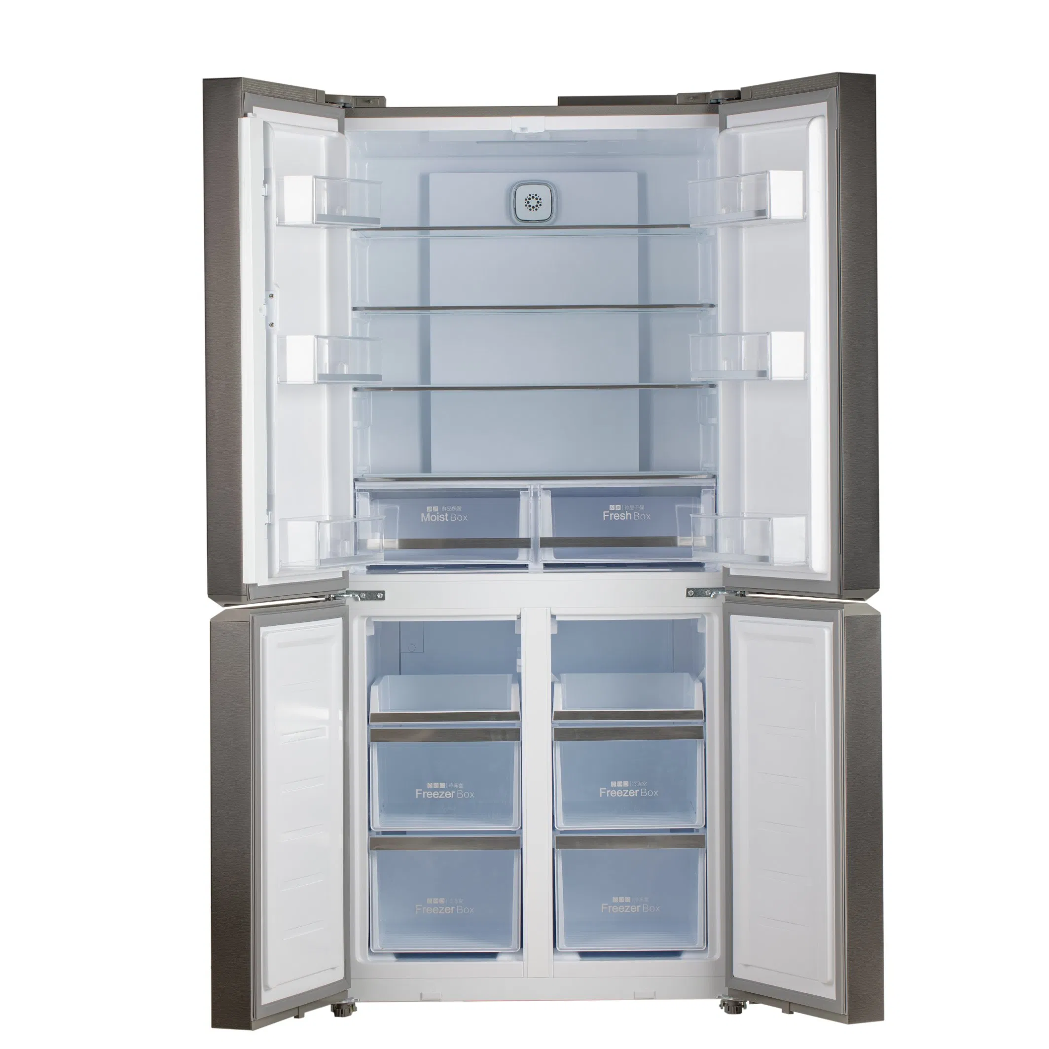 High-End Household Glass-Door Air-Cooled Frost-Free Refrigerator with Drinking Water Dispenser, Side-by-Side Refrigerator