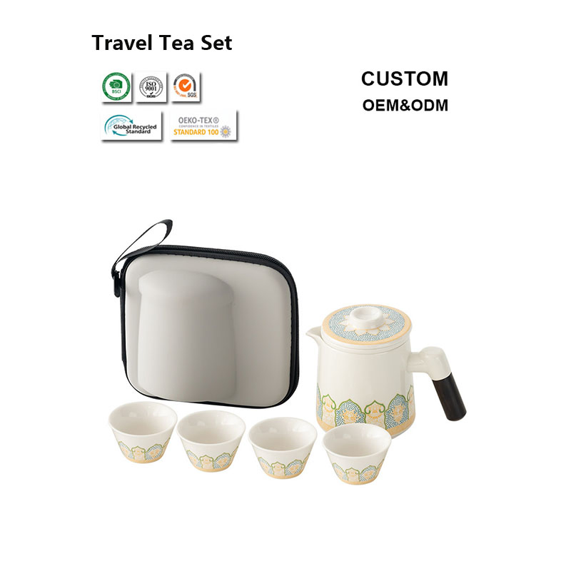 Custom Eco-Friendly Ceramic Travel Tea Set for Home Use Kungfu Gift Giving