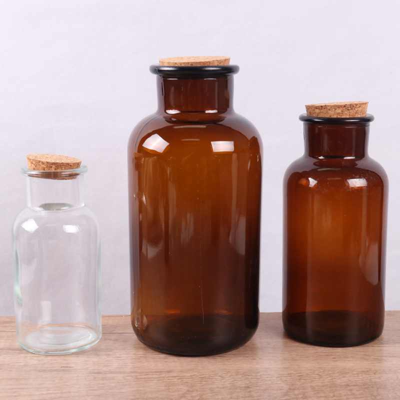 Small Clear Sample Test Tube Glass Vials with Ooden Cork Stopper Jars Wishing Bottle Glass