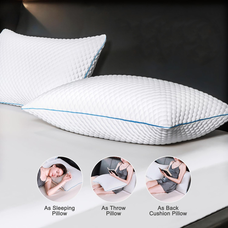Cooling Shredded Memory Foam Pillows Adjustable Firm Bed Pillows