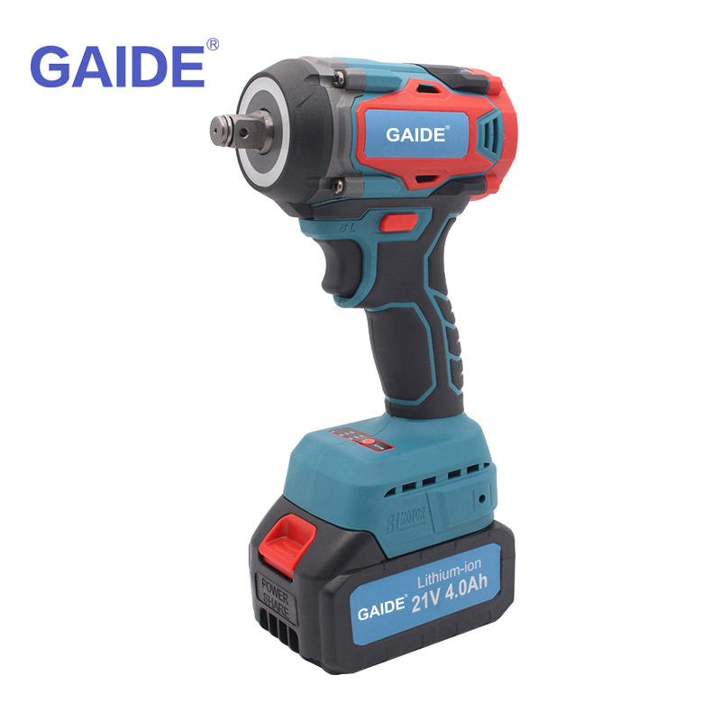 Gaide Cordless Electric Impact Wrench LED Brushless Motor with Lithium Battery