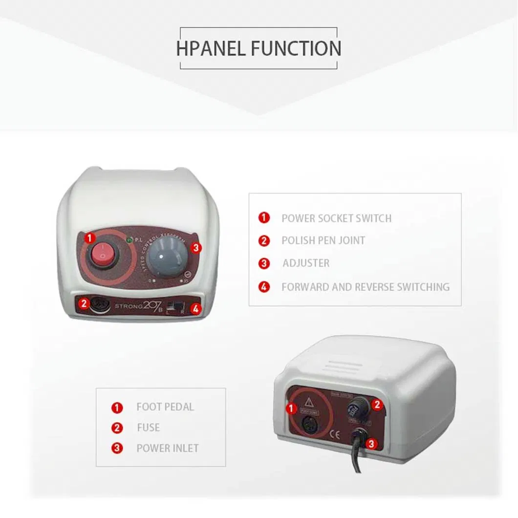 Professional Portable 35000rpm Strong 207+120 Dental Micro Motor Polishing Machine Nail Drill