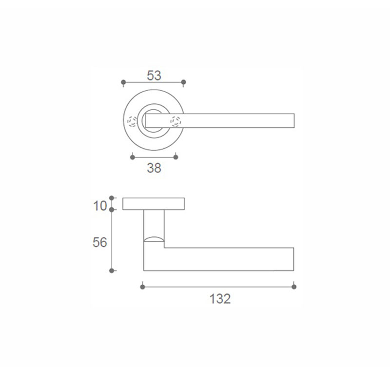 Brushed Door Lever Trim Handle Hardware/Casting Split Type Main Door Handles on Round Rose