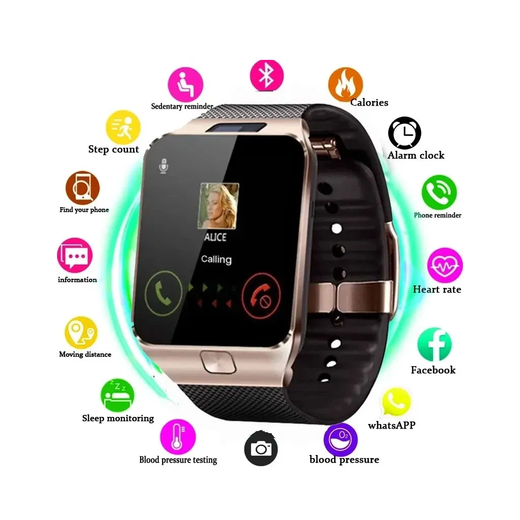 SIM Card Unisex Alarms Smartwatch LED Display Photography Chronograph Camera Luminous Wristwatch