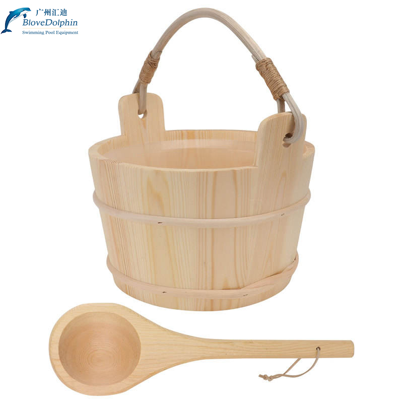 Sauna Bucket Quality Solid Wood Sauna Barrel and Spoon Sauna Accessories