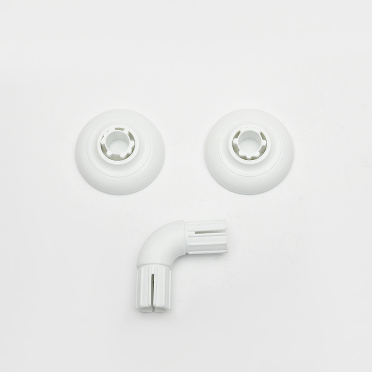 Sanipro Stretchable Extensible Tension L Shaped Metal Bathroom Bathtub Corner Shower Curtain Rod Rack with Ceiling Support