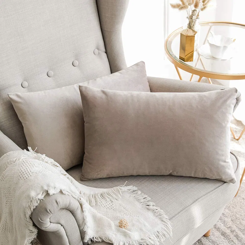 Multicolor Velvet Soft Solid Decorative Square Throw Pillow Covers Set Cushion Cover