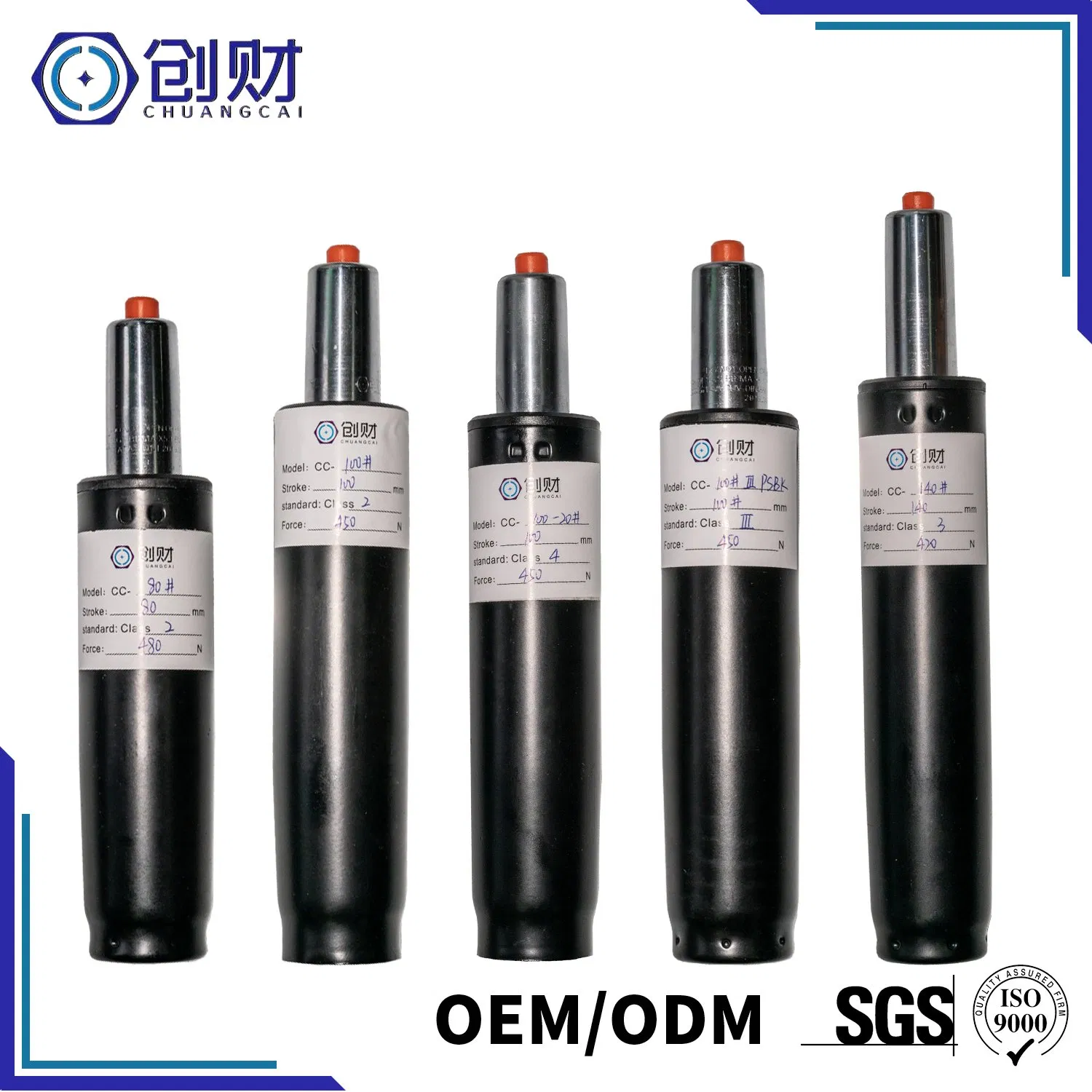 TUV Black Gas Lift/Gas Cylinder/Gas Spring with Different Taper for Office Chair