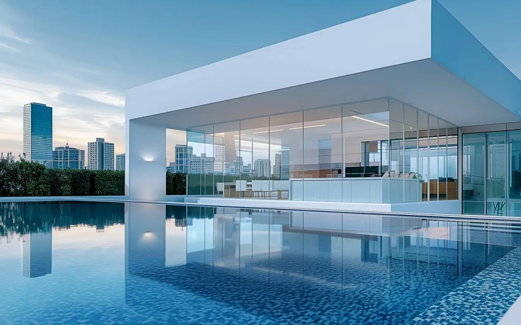 Мозаичная плитка для бассейна, кухни и ванной, стеклянная, сине-белая