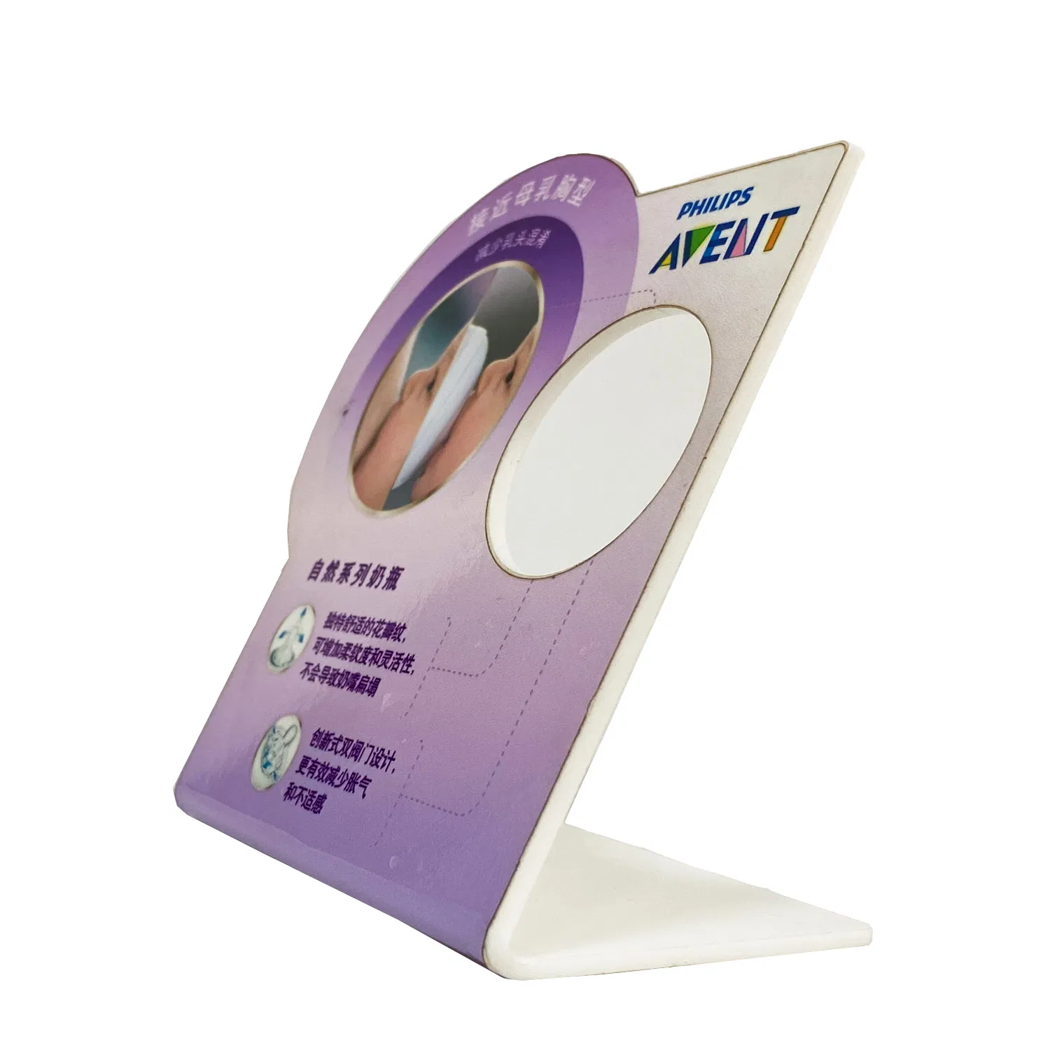 Arc Design of Open Model Table Top Sign Stands Acrylic Desk Sign