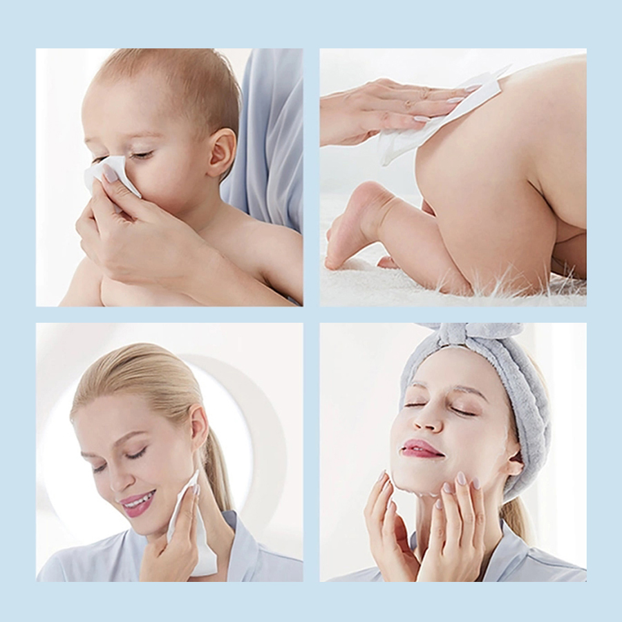 Dry and Wet Dual Use Custom 100% Soft Cotton Towel Dry Facial Disposable Face Towel Disposable Washcloth