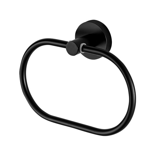 Настенное кольцо для полотенец матовый черный