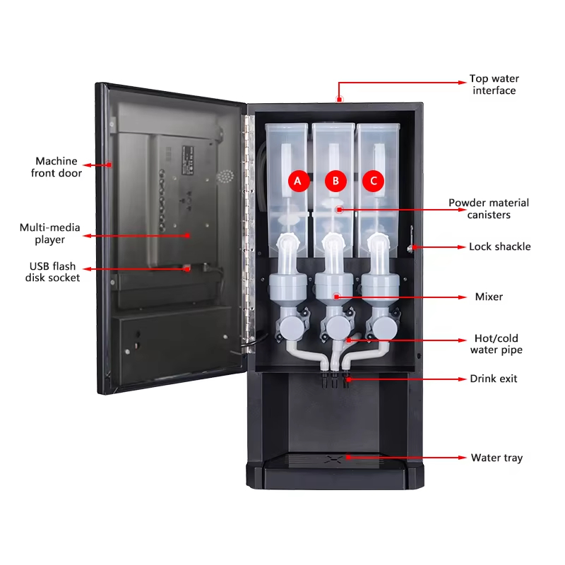 3 Flavours Hot Ice Coffee Machine Fully Automatic Instant Coffee Machine