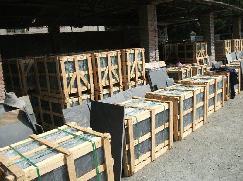 Natural Black Grey Green Tumbled Crazy Paver Roofing Shape Stone Ledge Stone Panel Slate