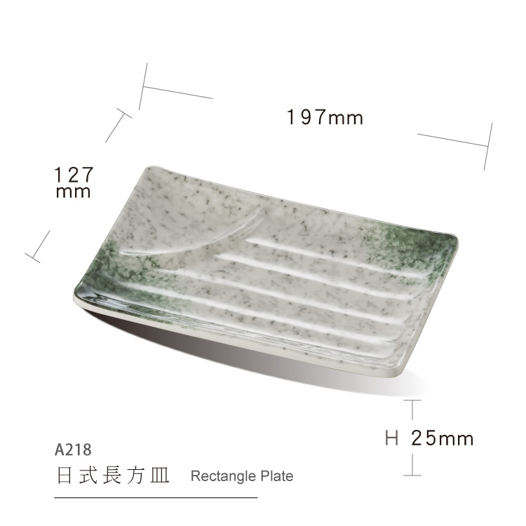 BPA Free Salad Plate Divided Melamine Plate with Sauce Compartment