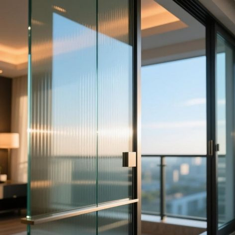 8mm Coated Fluted/Frosted Glass for Balcony Partition and Sun Protection